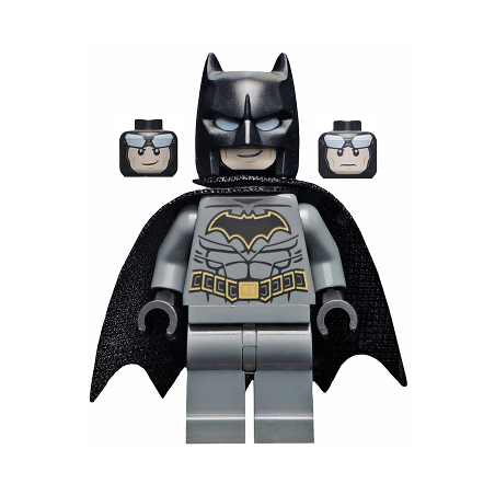 Batman - Dark Bluish Gray Suit with Gold Outline Belt and Crest