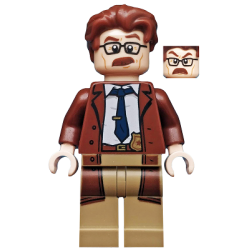 Commissioner Gordon - Reddish Brown Hair and Coat Lego® - sh0591